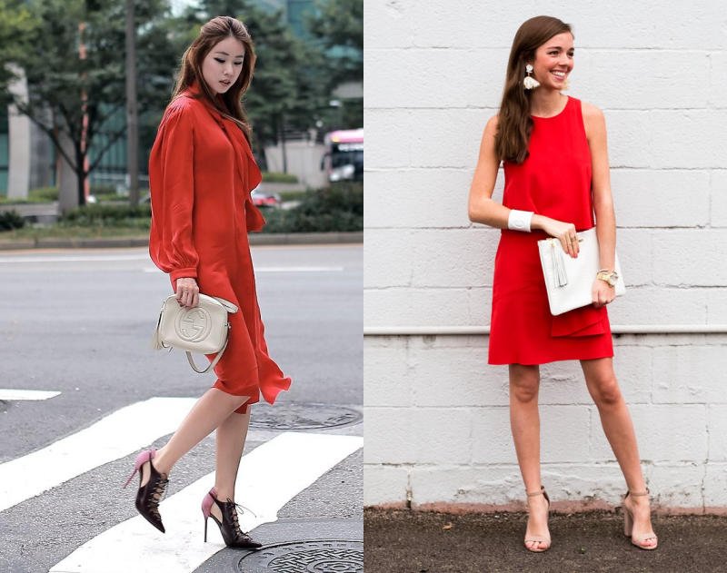 Muôn vàn cách phối phụ kiện thời trang với đầm đỏ (Ảnh: Internet)