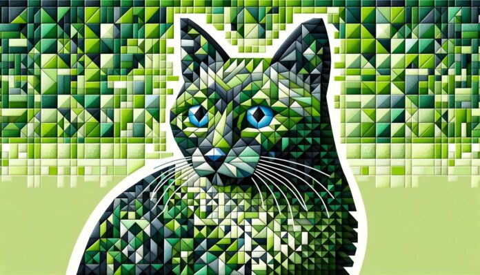 Hình ảnh chú mèo dễ thương theo phong cách nghệ thuật hình học (Ảnh: Internet)