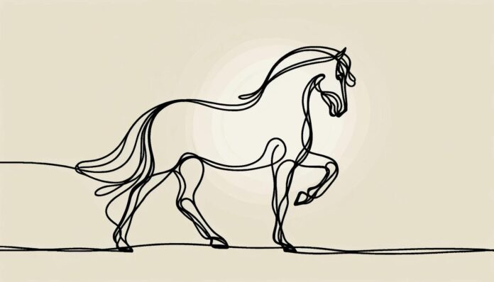 Vẽ con ngựa bằng một đường (Ảnh: Internet)