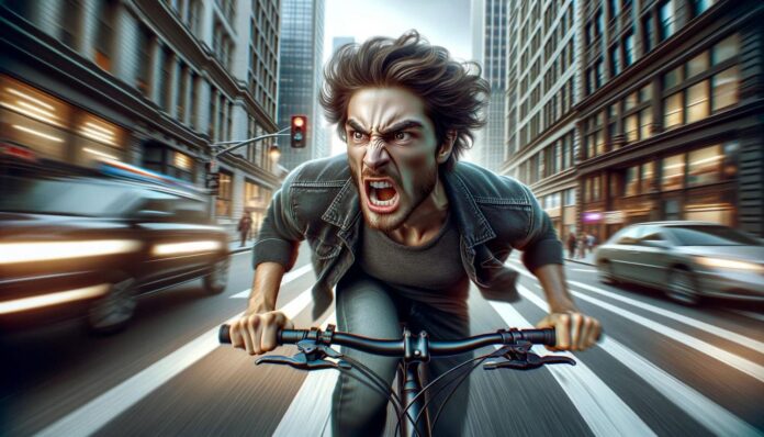 Hình ảnh người đàn ông chạy xe đạp bình thường (Ảnh: Internet)