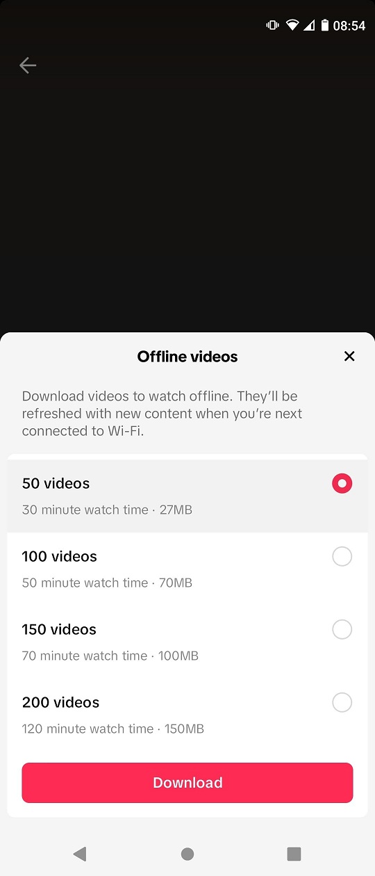 Chọn số video tải xuống để xem offline (Ảnh: Internet)