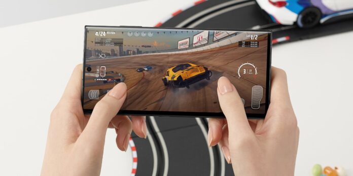 Chơi game đua xe trên điện thoại S23 Ultra của Samsung (Ảnh: Internet)