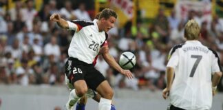 Trang phục thi đấu Euro 2024 của đội tuyển Đức gợi nhớ lại 20 năm trước (Ảnh: Internet)