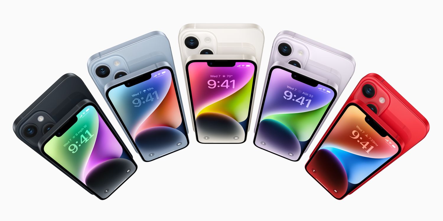 Các tùy chọn màu sắc của iPhone 14 và iPhone 14 Plus (Ảnh: Internet)