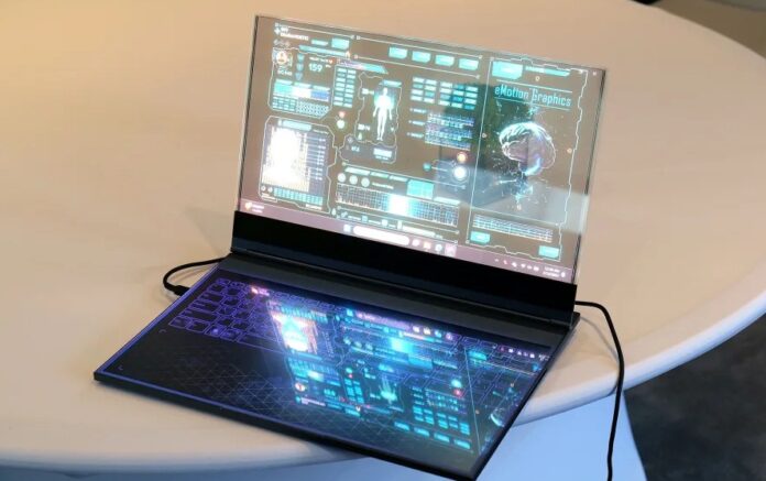 Laptop màn hình trong suốt của Lenovo (Ảnh: Internet)