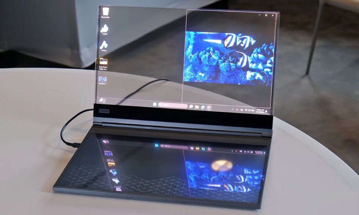 Project Crystal – laptop màn hình trong suốt của Lenovo (Ảnh: Internet)