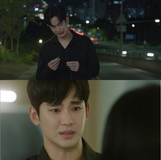 Kim Soo Hyun quá đỗi dễ thương với cảnh khóc mè nheo trong "Queen Of Tears". Ảnh: Internet.