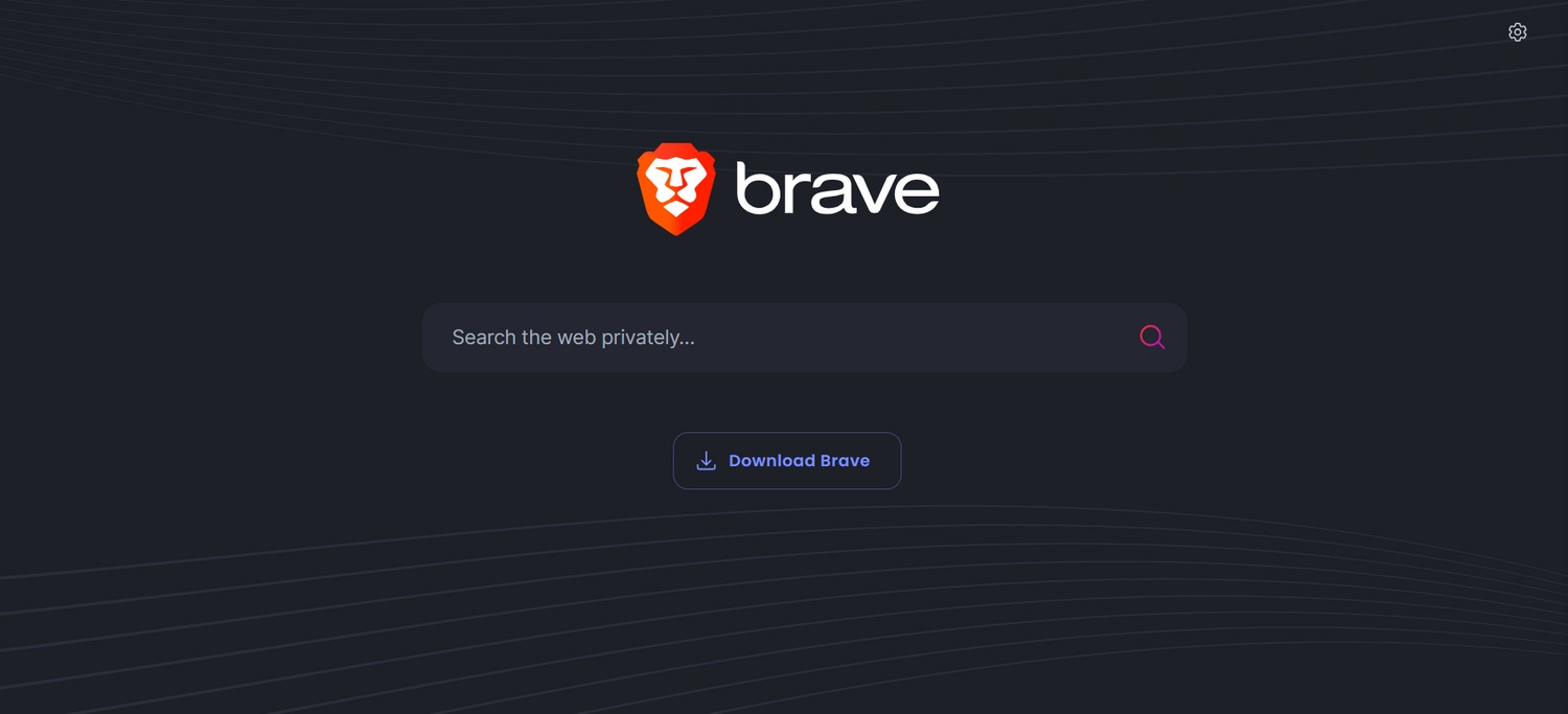 Trang chủ của công cụ tìm kiếm Brave (Ảnh: Internet)