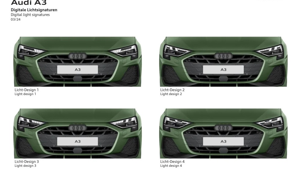 Các kiểu đèn của xe Audi A3 2025 (Ảnh: Internet)