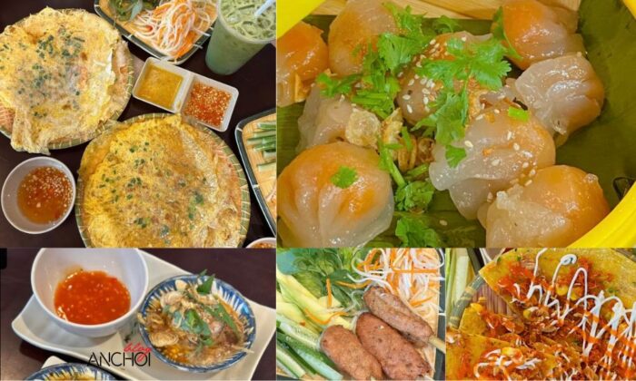 Món ngon tại ăn vặt bánh ép mạ Huế ( Ảnh: BlogAnChoi )