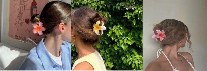 Kẹp tóc hoa sứ đang là item khuấy đảo mùa hè này (Nguồn: Internet)