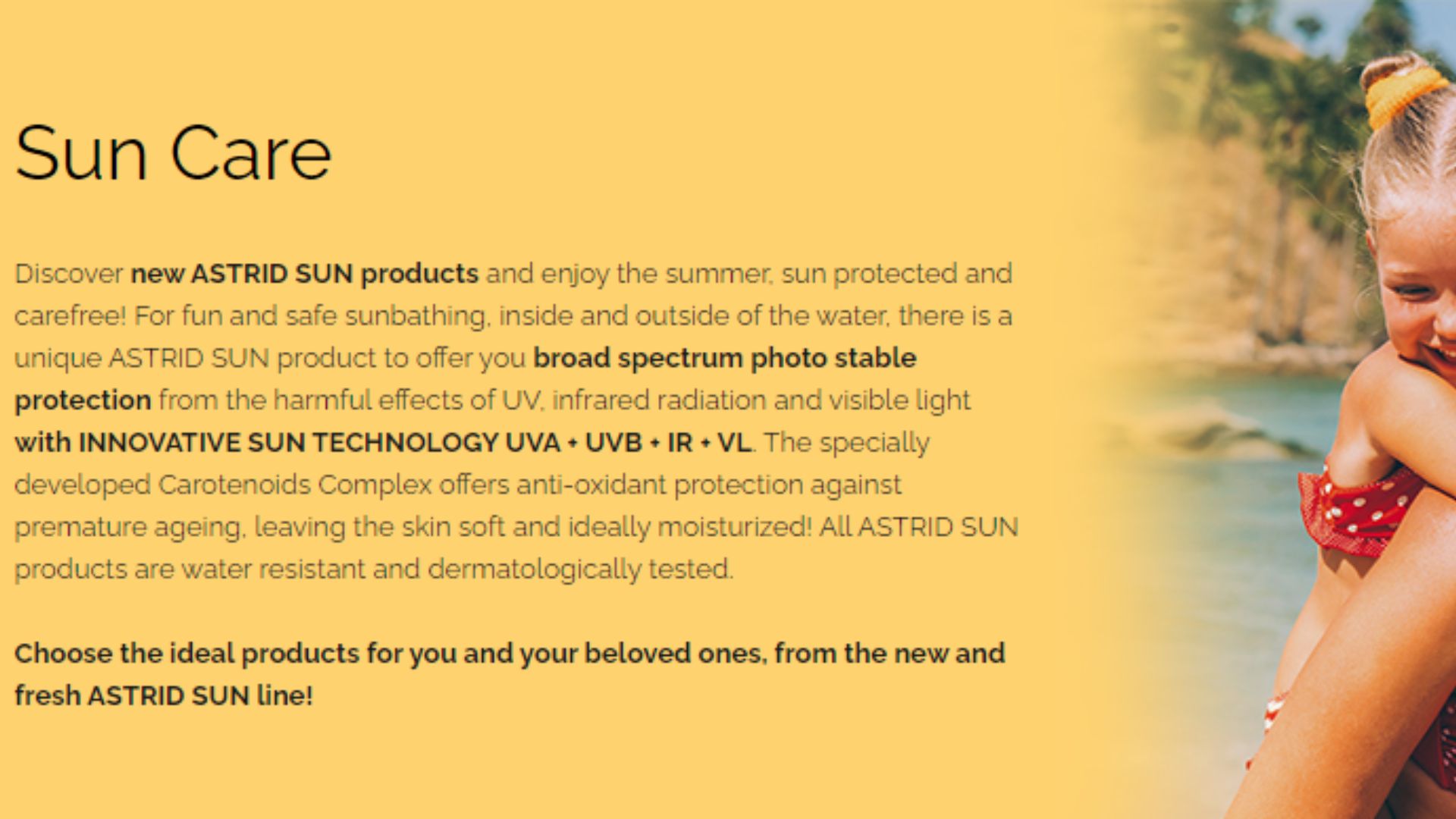 Dòng sản phẩm Sun Care của thương hiệu Astrid (Nguồn: Internet)