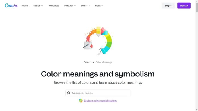 Tính năng Ý nghĩa màu sắc trong Canva (Ảnh: Internet)