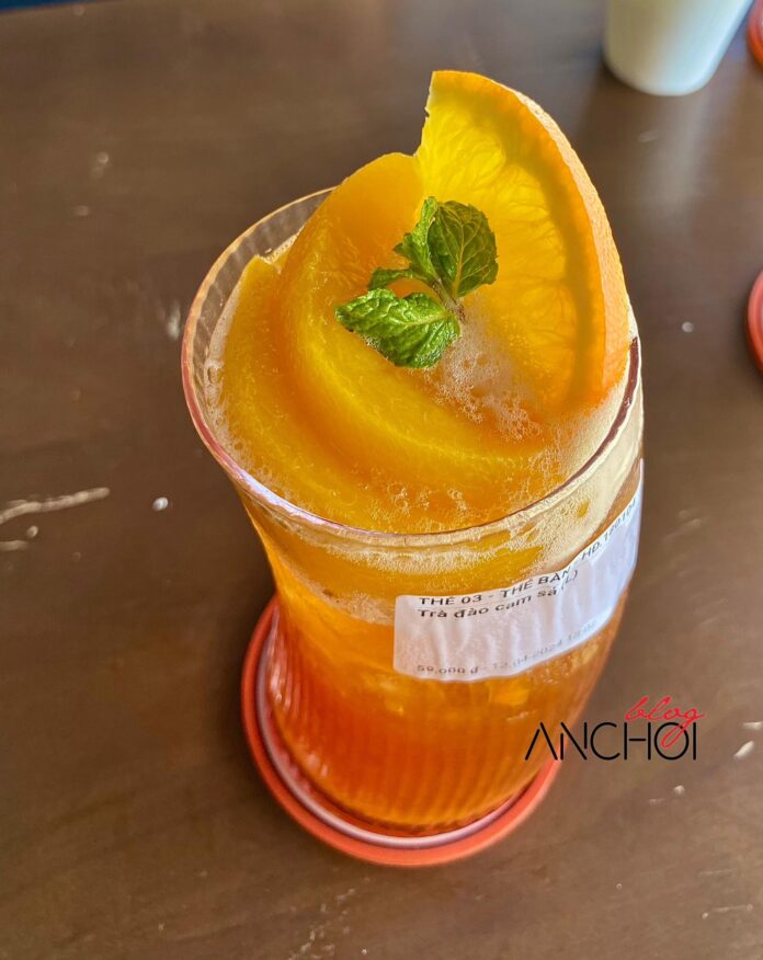 Món trà đào cam sả tại 123coffee (nguồn: BlogAnChoi)