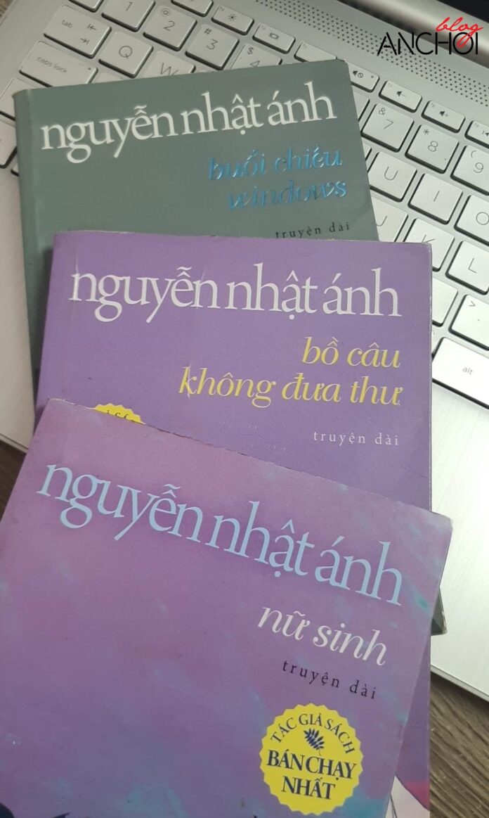 Ba cuốn sách của Nguyễn Nhật Ánh về tam cô nương Xuyến, Thục và Cúc Hương. (Nguồn: BlogAnChoi)