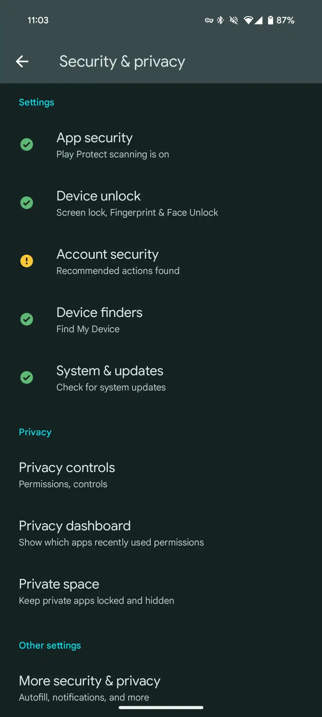 Android 15 Beta 2, Google đã tối ưu hóa phần Bảo mật và quyền riêng tư bằng cách hợp nhất ba tùy chọn bảo mật thành một mục mới, đơn giản hóa tên gọi là Privacy (Ảnh: Internet)