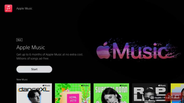 Khởi động Apple Music Start trên máy PS5 (Ảnh: Internet)