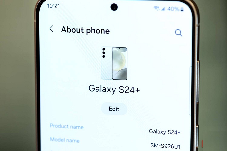 Xem thông tin của điện thoại Samsung Galaxy S24 Plus (Ảnh: Internet)