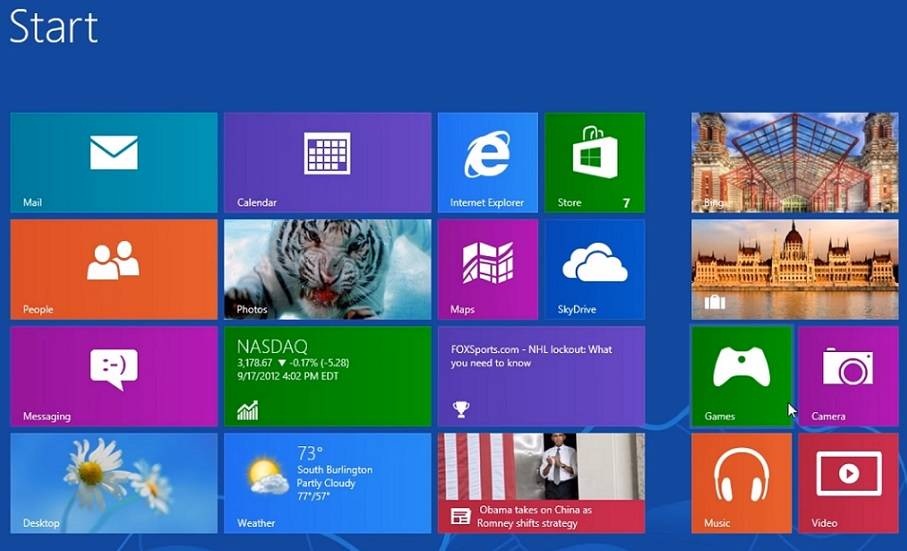 Màn hình khởi động Windows 8 (Ảnh: Internet)