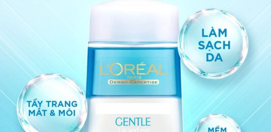 Nước tẩy trang mắt và môi L Oreal Paris Gentle Care giúp lám sạch da nhưng vẫn giữ được độ ẩm tự nhiên (Ảnh: Internet)