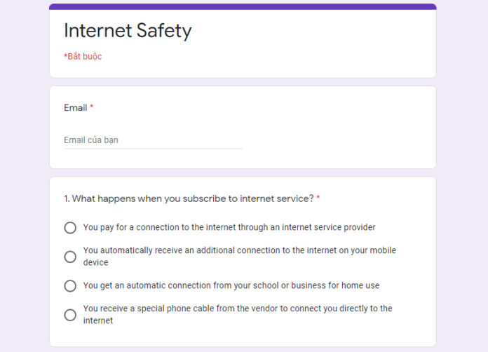 Sử dụng Google Forms (Ảnh:internet)