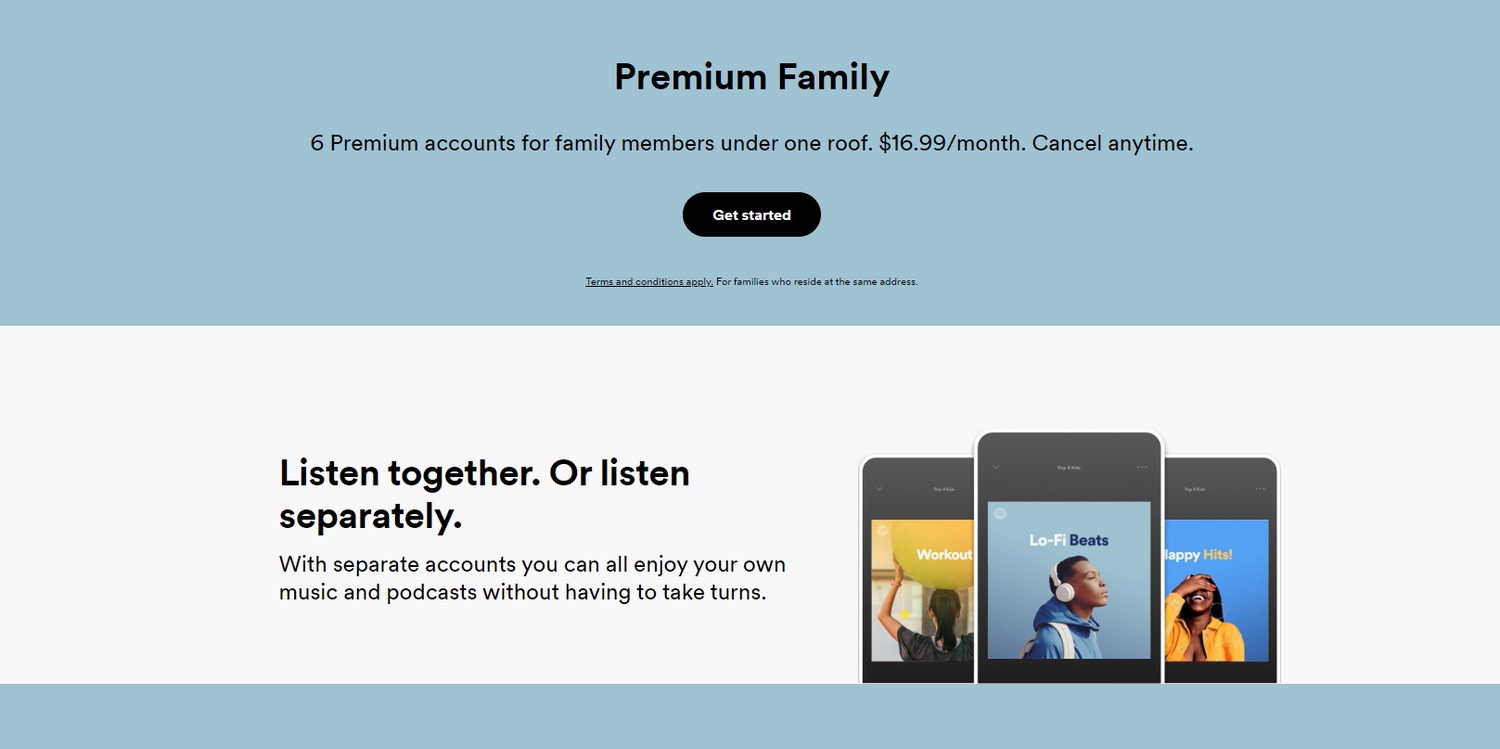 Gói đăng ký Spotify Premium Family (Ảnh: Internet)