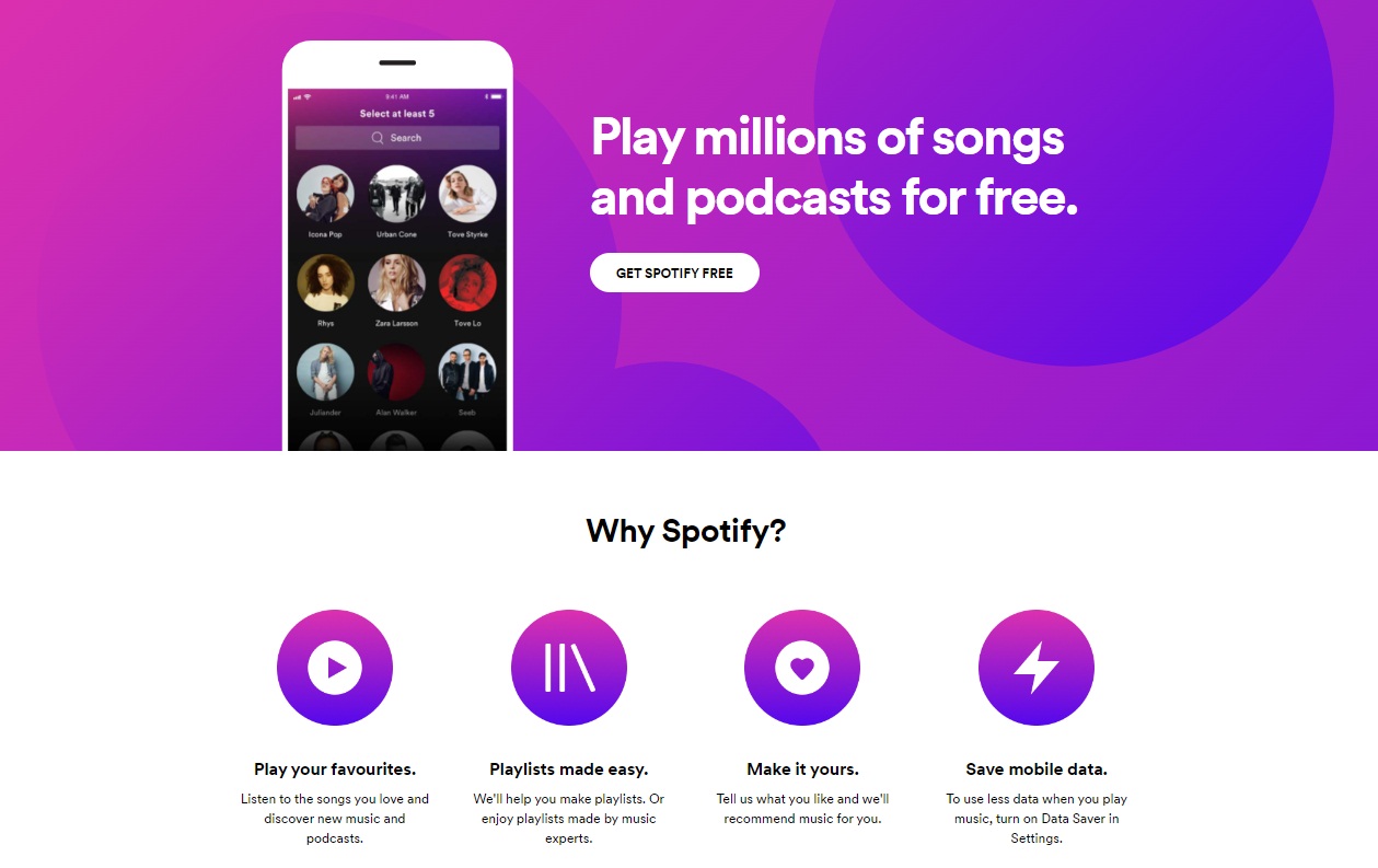 Tải ứng dụng Spotify miễn phí trên di động (Ảnh: Internet)