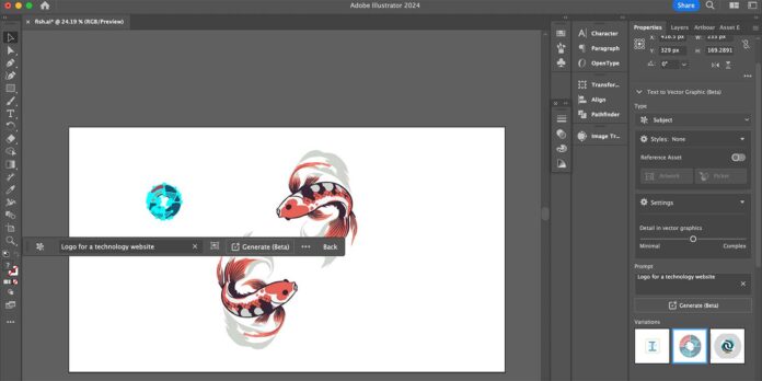 Công cụ Adobe Illustrator tạo logo bằng AI (Ảnh: Internet)