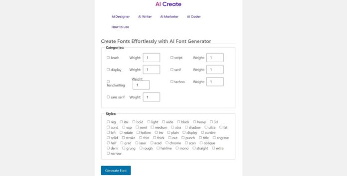 Trang web chính thức của AI Create (Ảnh: Internet)