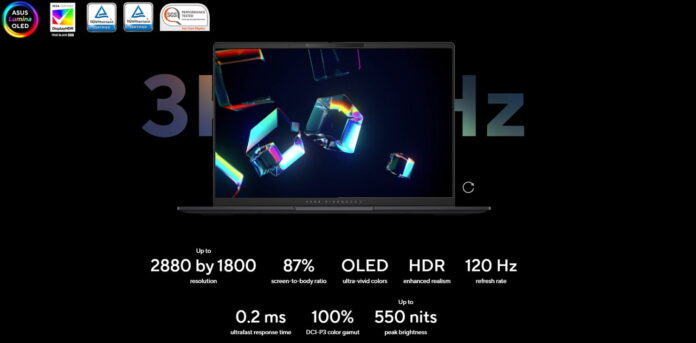 Thông số màn hình trên Asus Vivobook S 14 OLED 2024 (Nguồn: Internet)