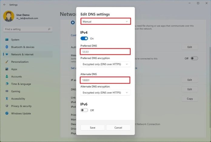 Cách đổi DNS trong Windows 11 bằng setting (Ảnh: Internet)