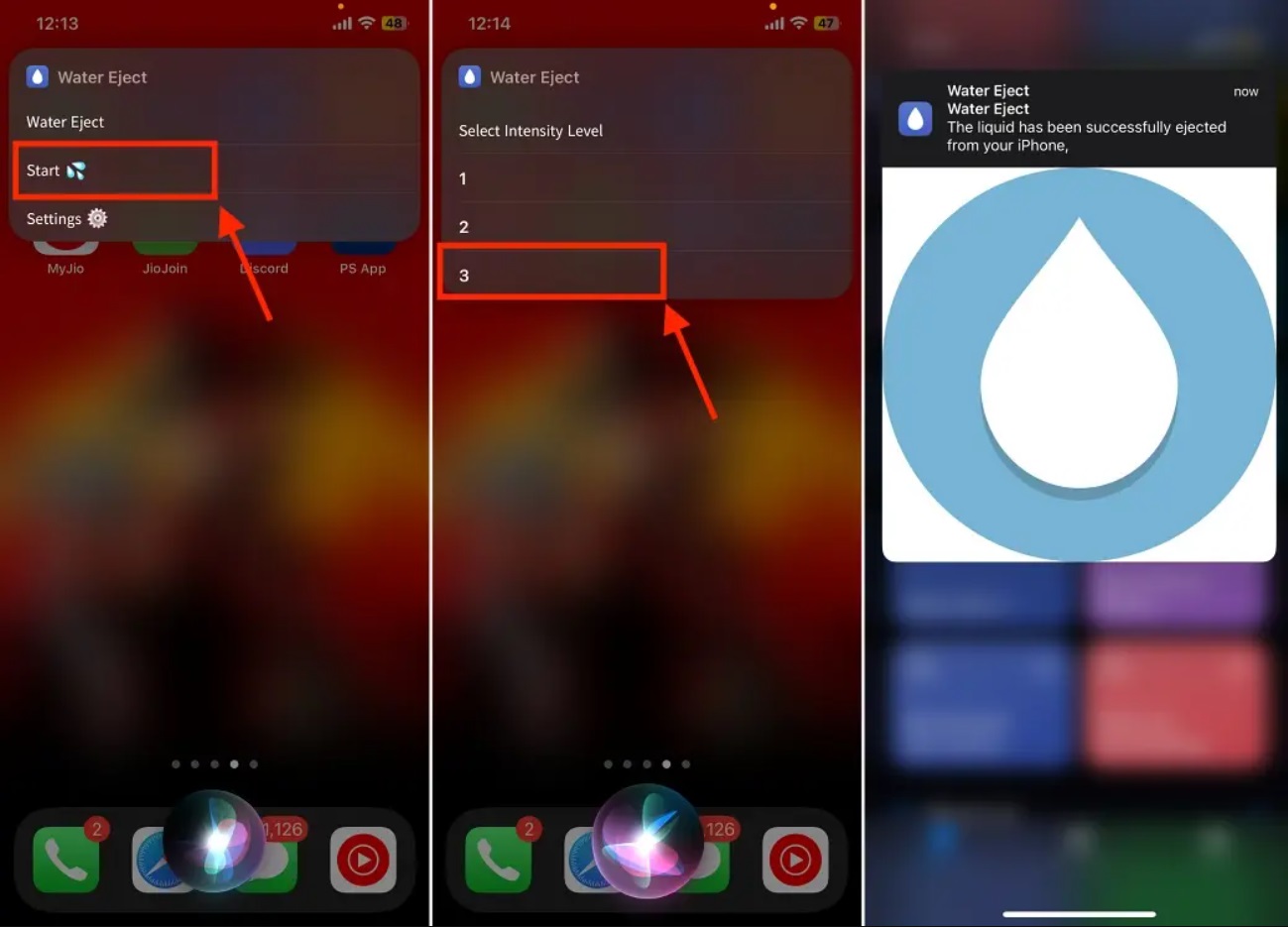 Cách đẩy nước ra khỏi iPhone bằng Siri (Ảnh: Internet)