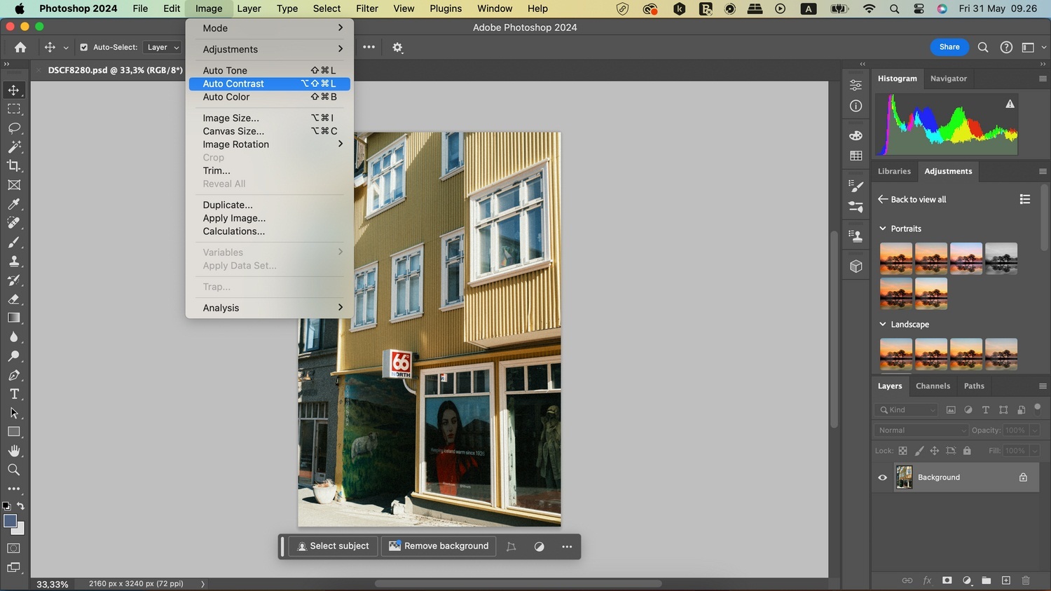 Tự động điều chỉnh tông màu, màu sắc và độ tương phản trong Photoshop (Ảnh: Internet)