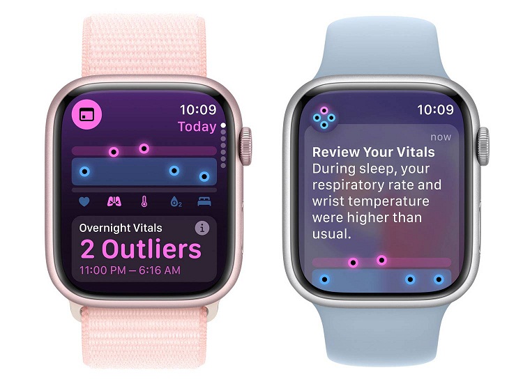 Ứng dụng Vitals của watchOS 11 trên dòng đồng hồ Apple Watch Series 9 (Ảnh: Internet)
