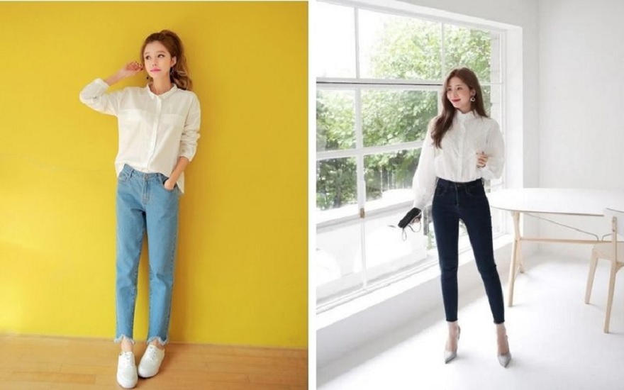 Set đồ áo sơ mi và quần jeans giúp bạn trông chỉn chu hơn (Nguồn: Internet)