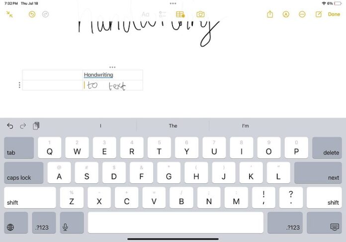 Chuyển chữ viết tay thành văn bản chữ in trên iPad (Ảnh: Internet)