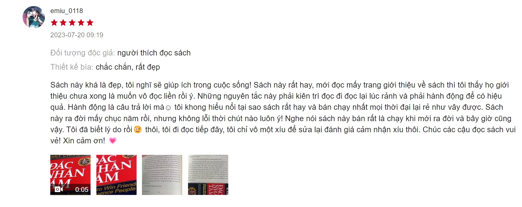 Cảm nhận của bạn đọc về sách Đắc Nhân Tâm ( Ảnh: BlogAnChoi )