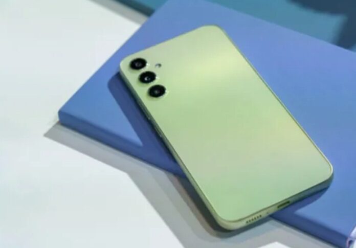 Điện thoại Galaxy A54 5G màu xanh (Ảnh: Internet)