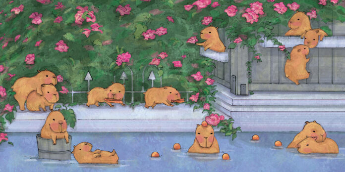 Hình nền Capybara siêu đáng yêu