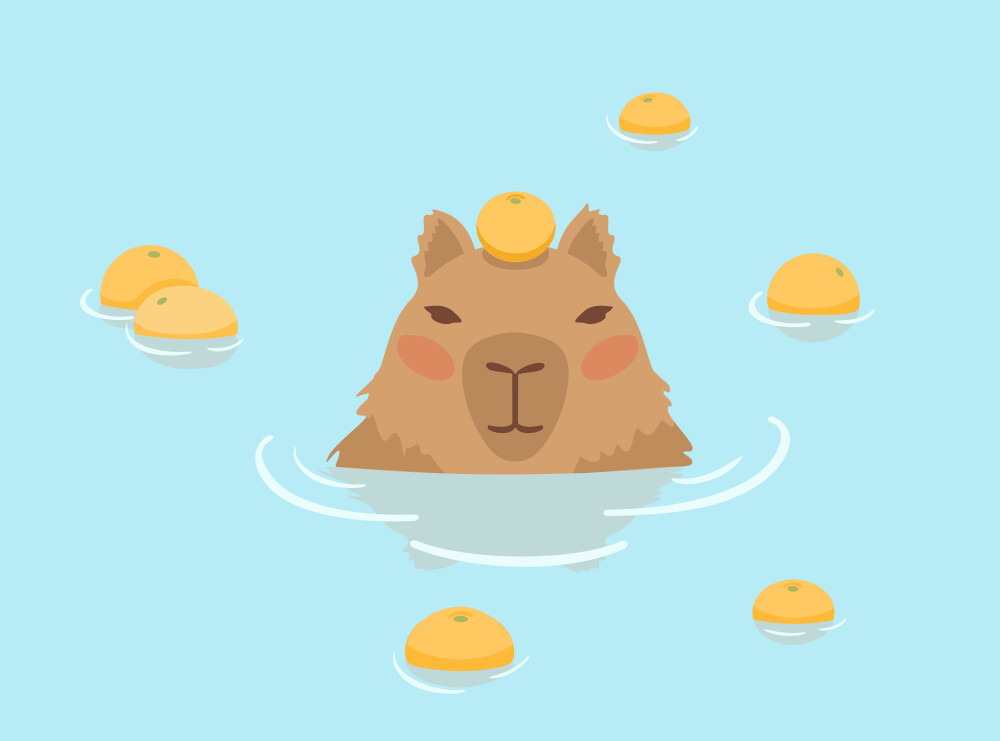 Hình nền Capybara siêu đáng yêu