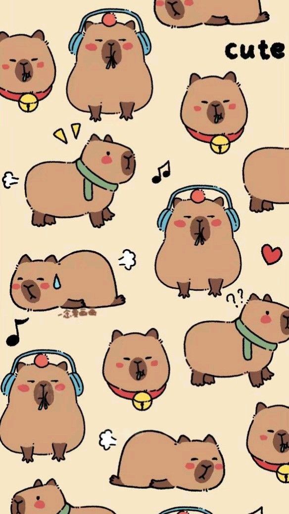 Hình nền Capybara siêu đáng yêu