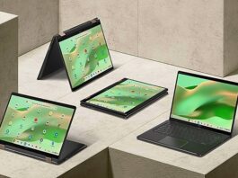 Laptop Acer Chromebook Spin 714 với nhiều chế độ gập khác nhau (Ảnh: Internet)