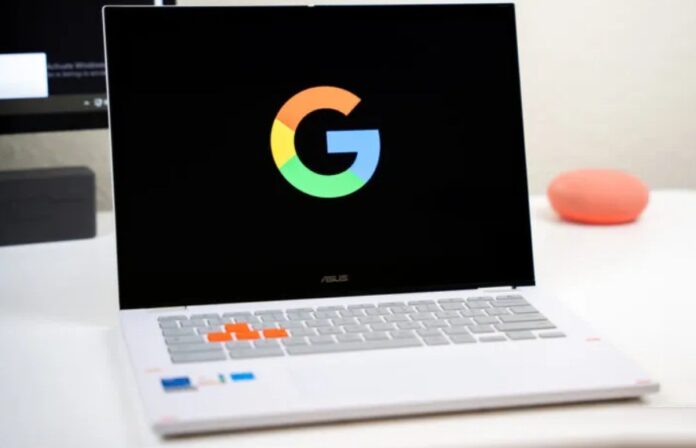 Logo của Google trên laptop Chromebook (Ảnh: Internet)