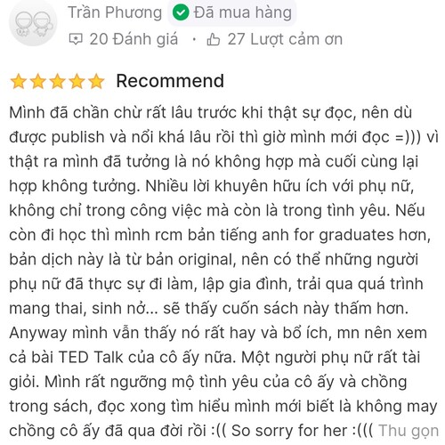 Đánh giá trên Tiki (Nguồn: Internet)