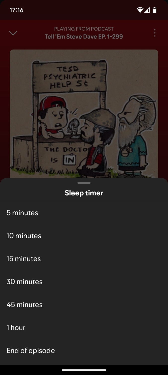Tính năng hẹn giờ ngủ khi nghe Spotify (Ảnh: Internet)