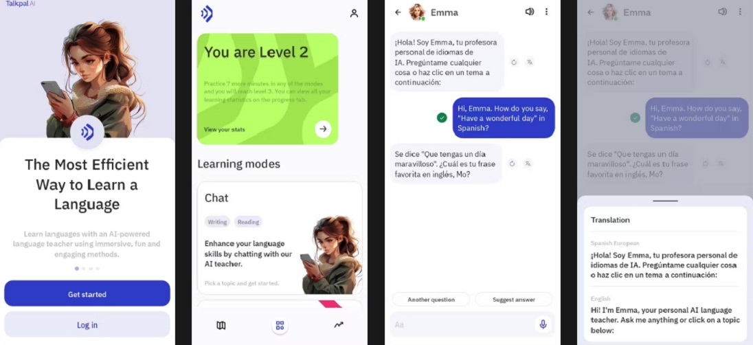 Ứng dụng học ngoại ngữ TalkPal có tích hợp AI (Ảnh: Internet)