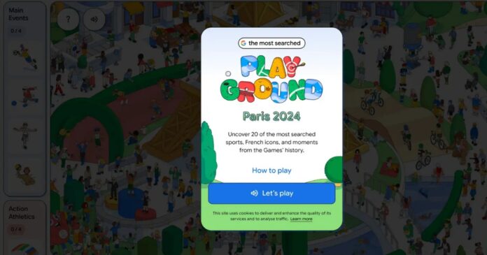 Màn hình bắt đầu vào Sân chơi Paris 2024 của Google (Ảnh: Internet)