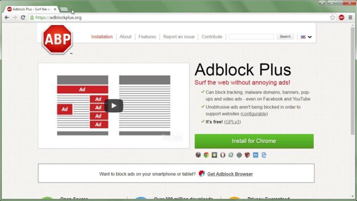 Phần mềm chặn quảng cáo Adblock Plus