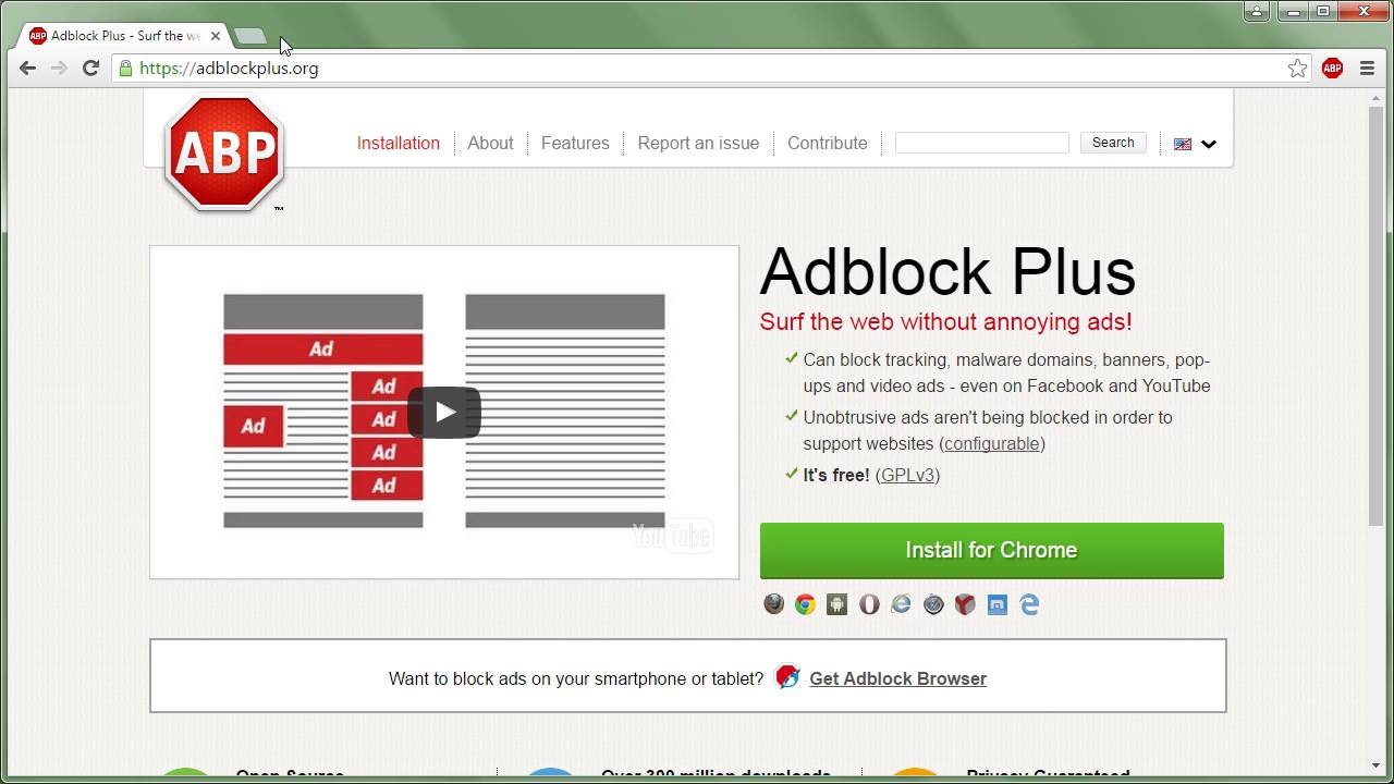 Phần mềm chặn quảng cáo Adblock Plus