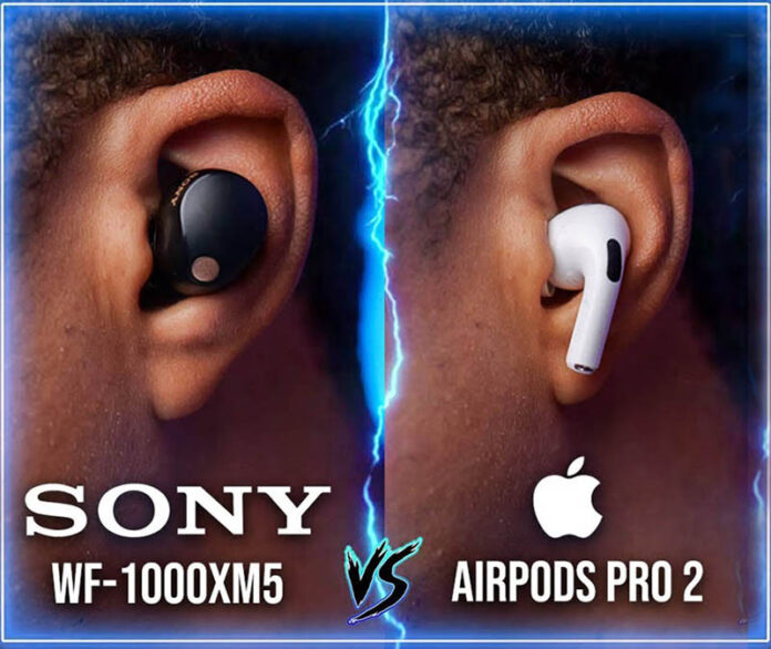 Tai nghe Sony WF-1000XM5 và AirPods Pro 2 (Ảnh: Internet)